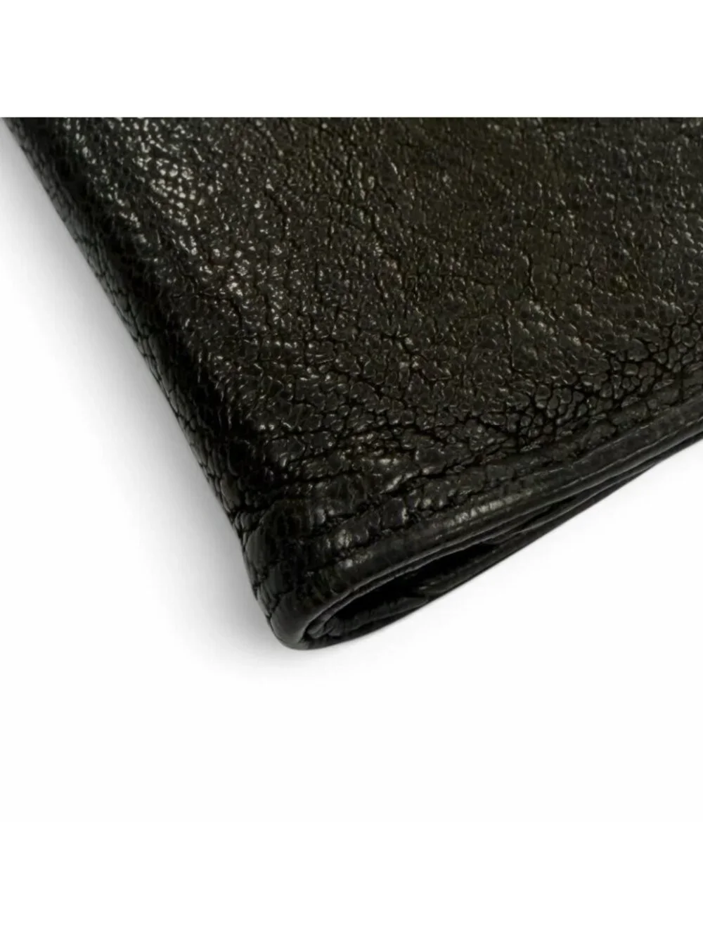 Chrome Hearts Card Case Leather 925 with Grommet Scroll Label Bifold Business